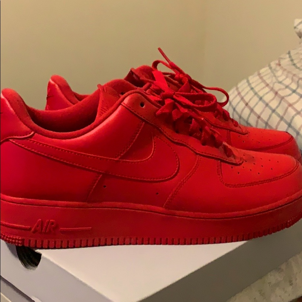 All Red Air Force 1 low top